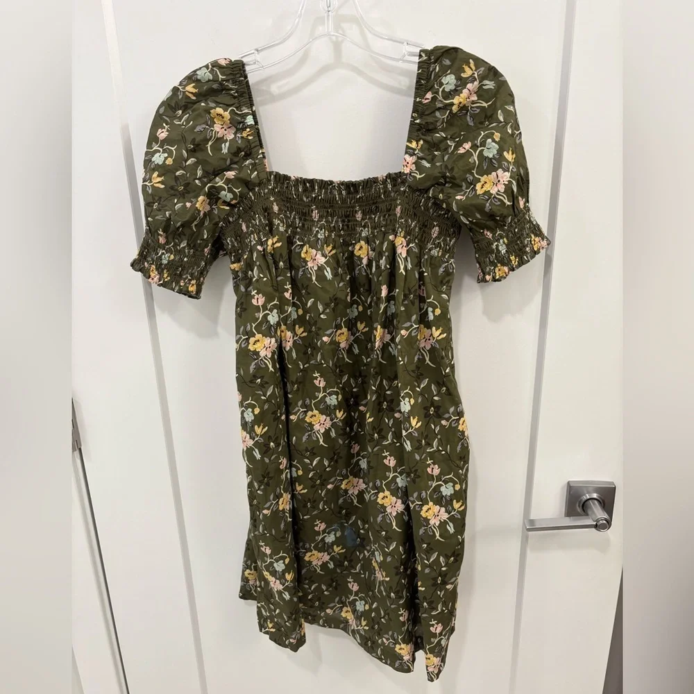 Tory Burch Smocked Floral Mini Dress Size Medium - Picture 2 of 15